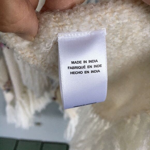 Anthropologie Fringe Kimono Cardigan Sweater OS Open Front Shunky Oversize Boho - Picture 10 of 16